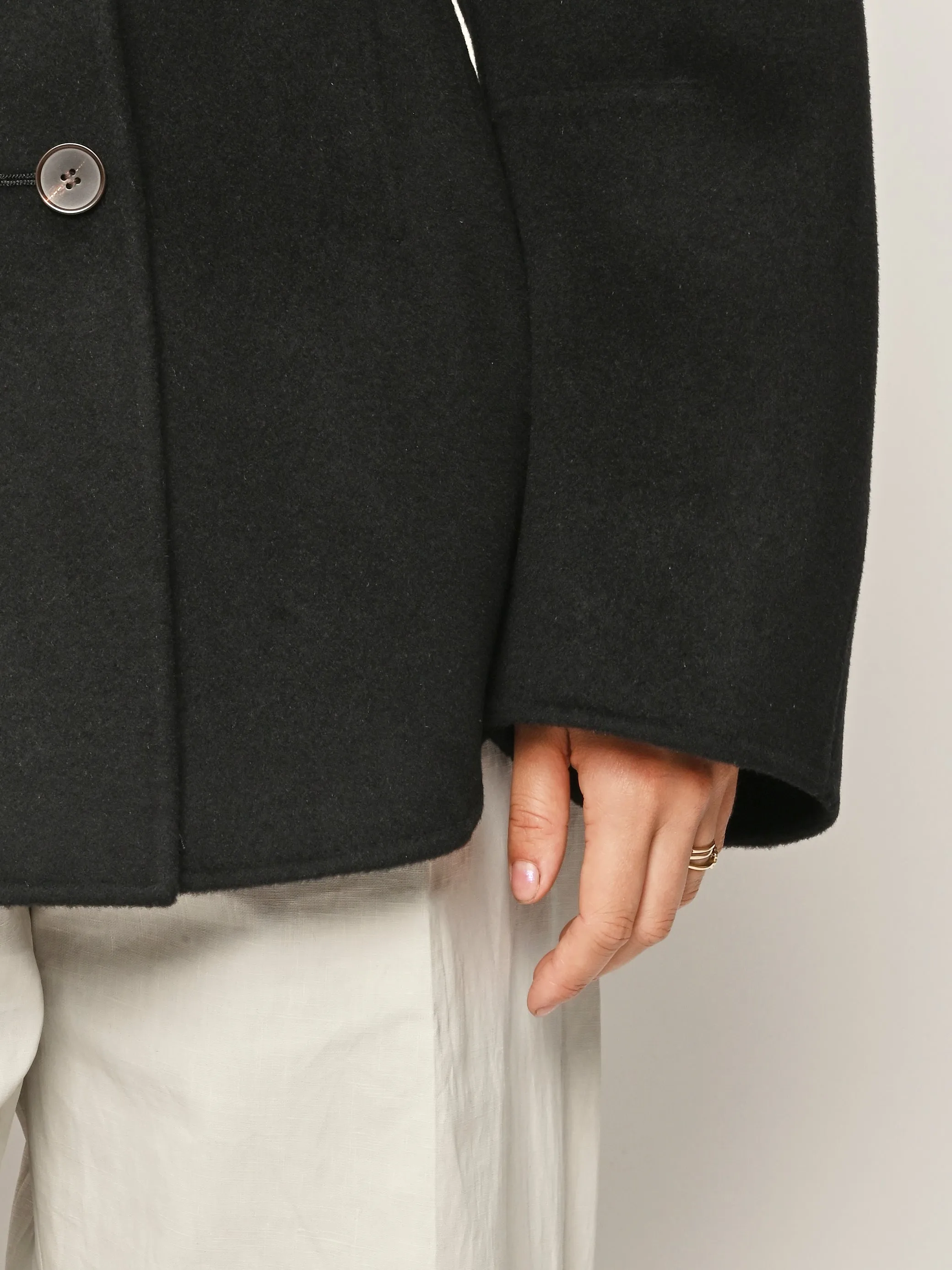 Black Double-Faced Sculptural Jacket sold by Frances May Houseline product image thumbnail 4
