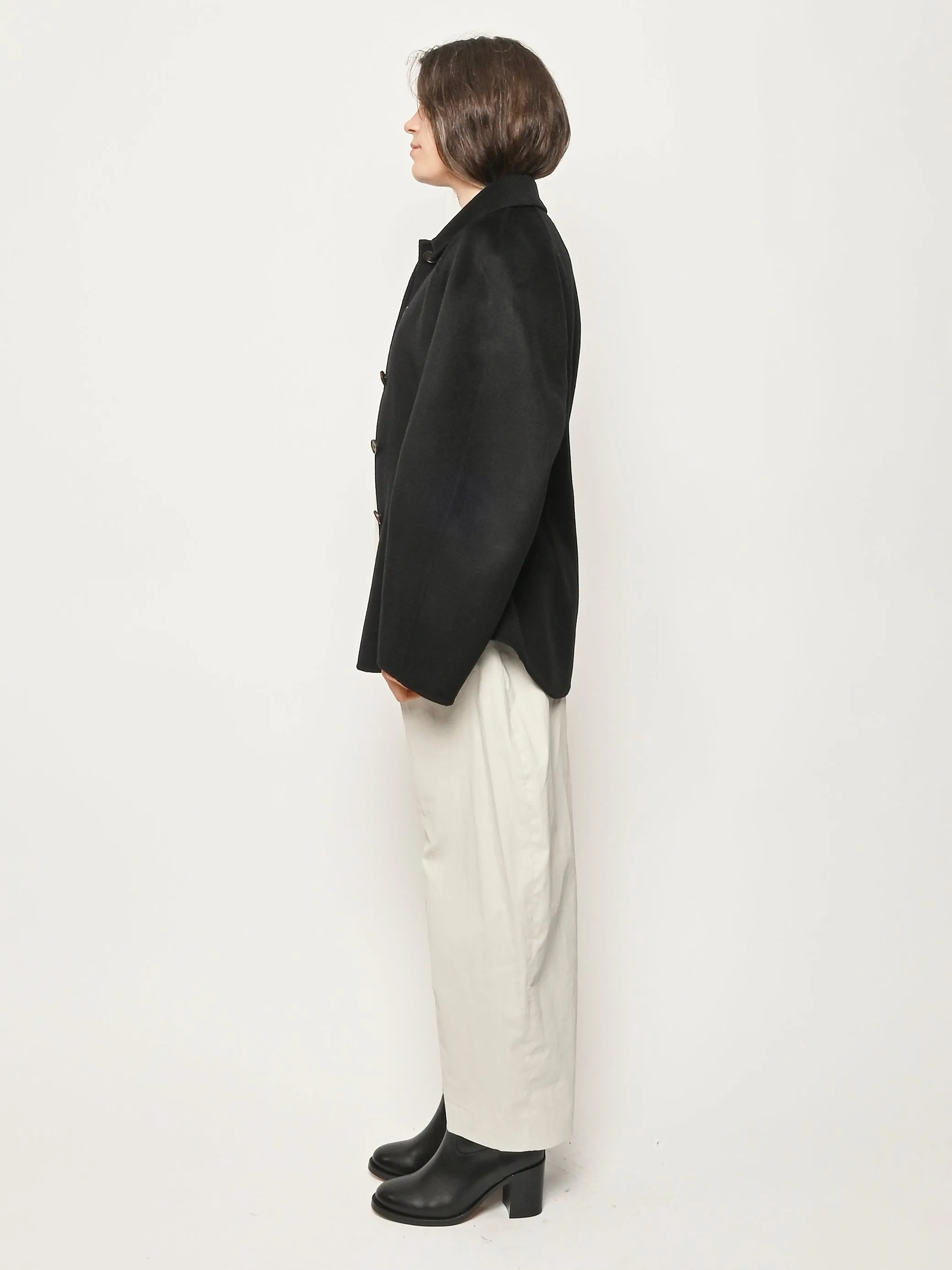 Black Double-Faced Sculptural Jacket sold by Frances May Houseline product image thumbnail 5