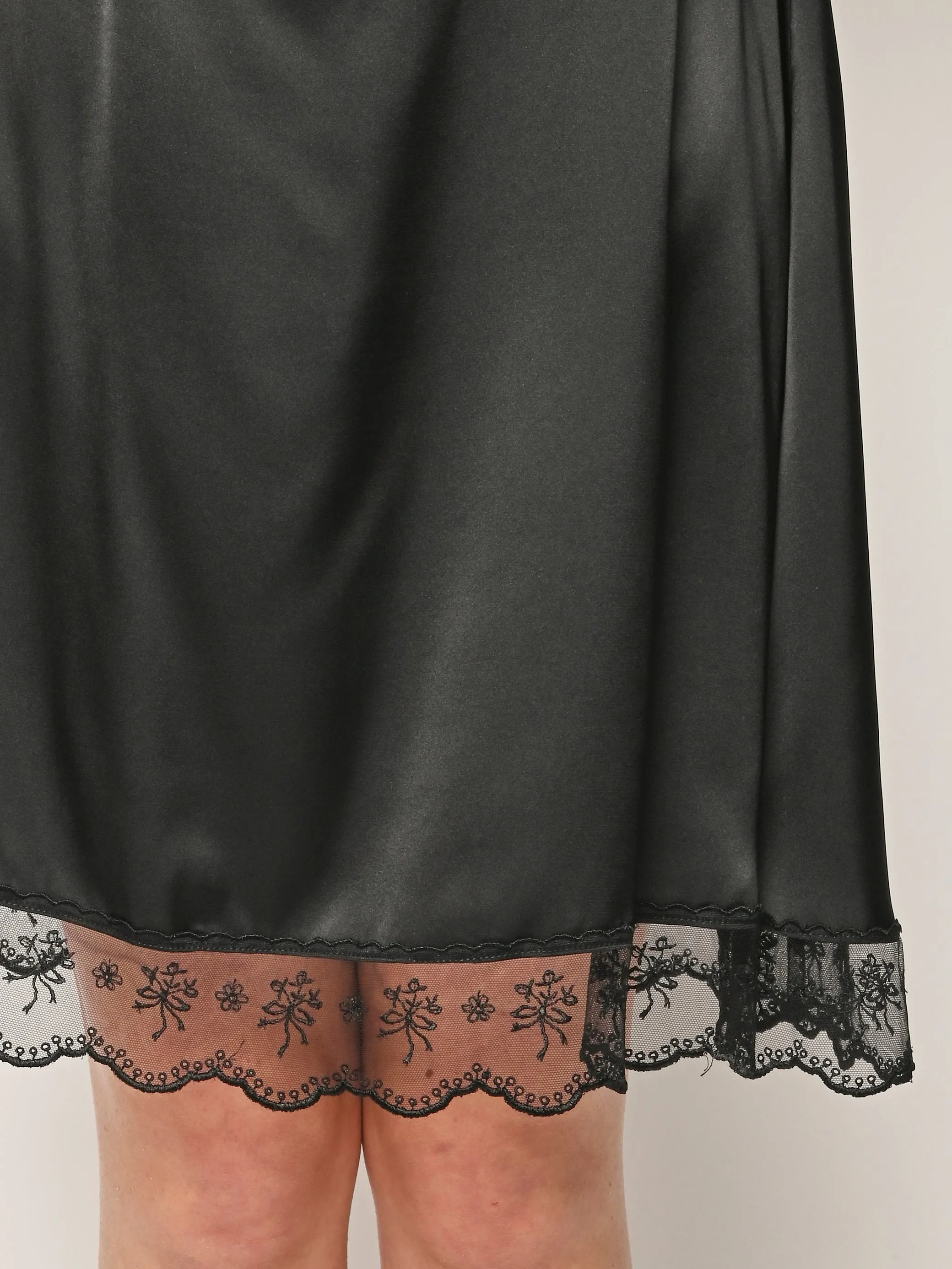 Black Mini Square Neck Lace Trim Dress sold by Frances May Houseline product image thumbnail 4