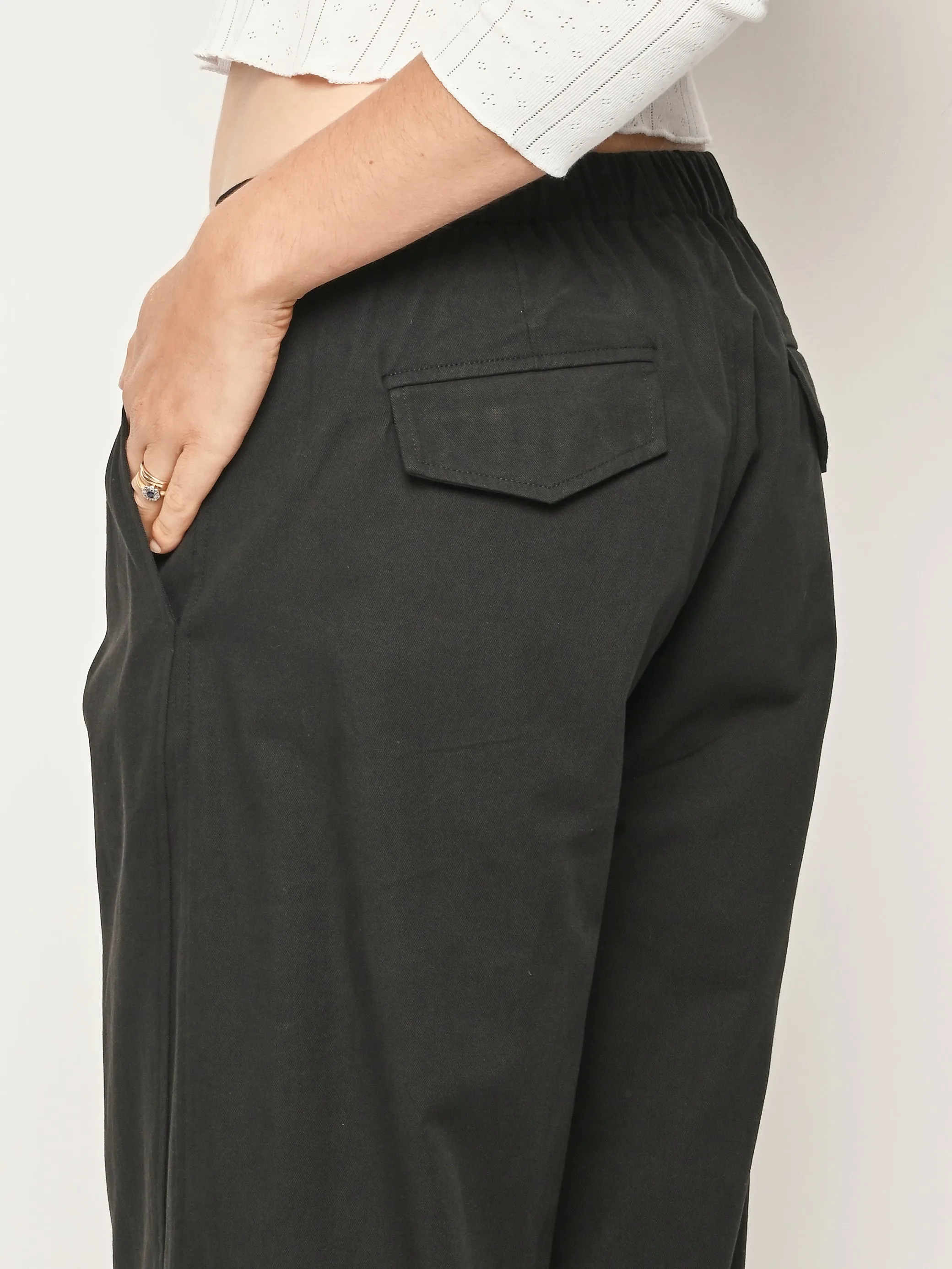 Black Snap Tab Pant sold by Frances May Houseline product image thumbnail 5