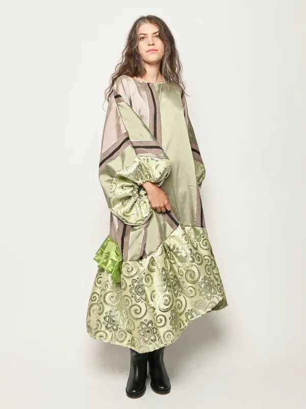 Lime Green/Taupe Dress made by Frances May Houseline