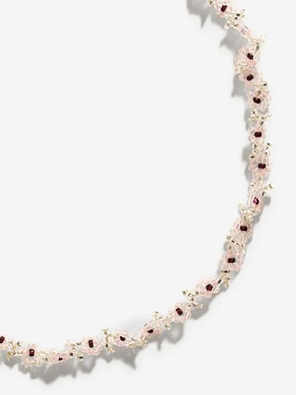 Pink Flower Necklace made by Pura Utz ApS