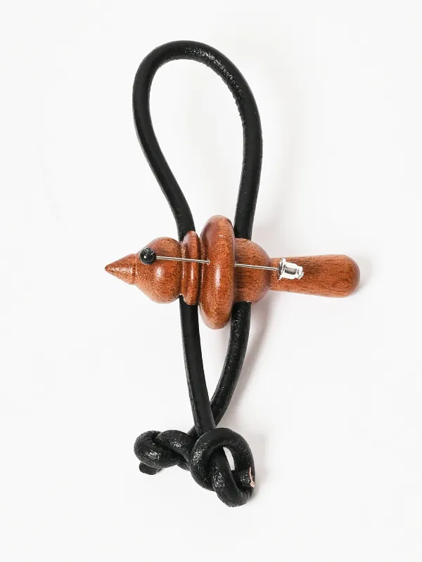 Wood Spinner Brooch made by Henrik Vibskov