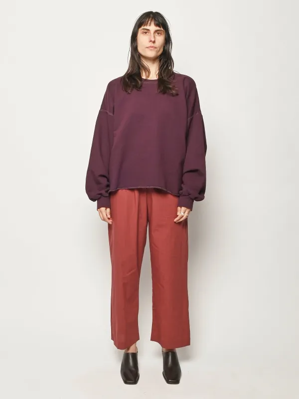 Plum Fonder Sweatshirt made by Rachel Comey