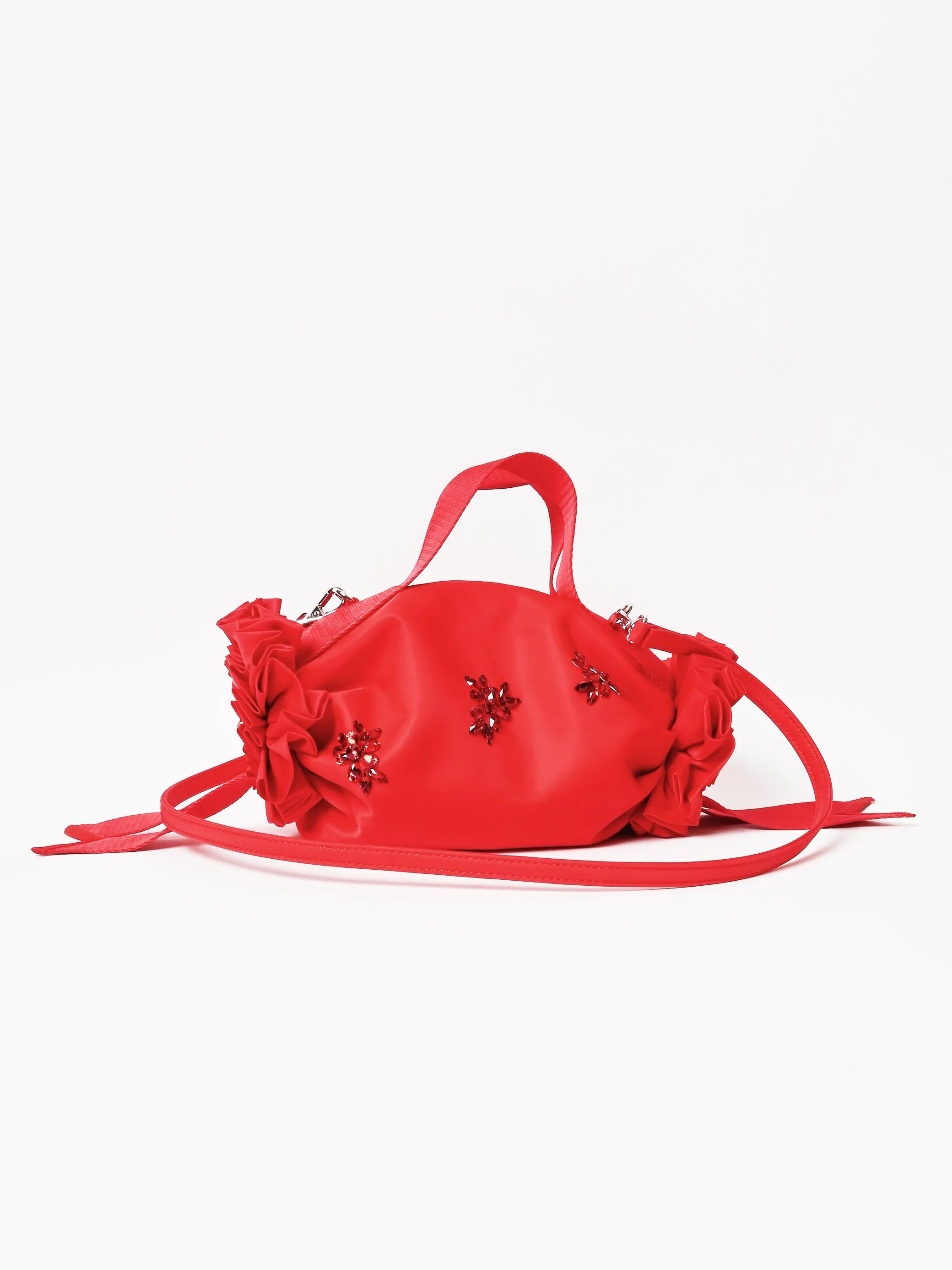 Red Mini Double Ribbon Rosette Bag W/Turbo Emb sold by Frances May Houseline product image thumbnail 3