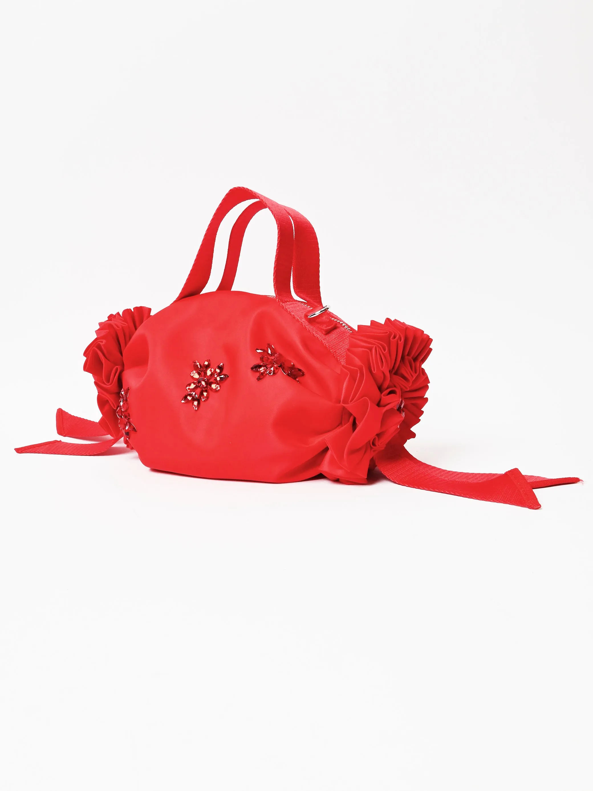 Red Mini Double Ribbon Rosette Bag W/Turbo Emb sold by Frances May Houseline product image thumbnail 2