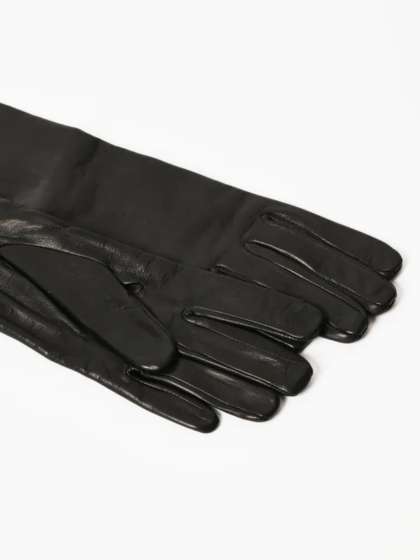 Black Midi Leather Gloves made by Toteme