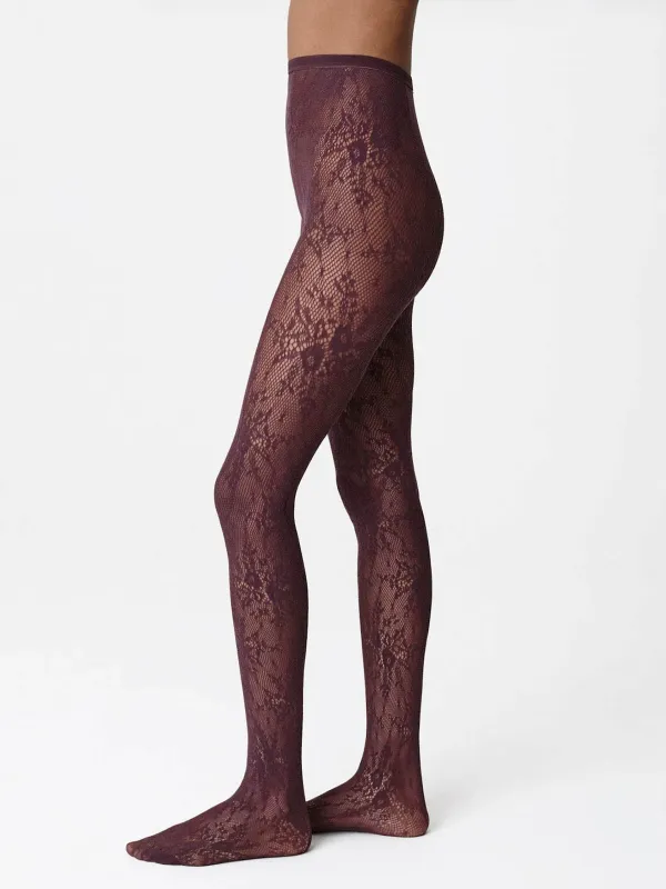 Huckleberry Rosa Lace Tights made by SWEDISH STOCKINGS