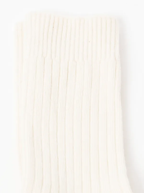 Undyed Rib Overankle Socks made by Baserange
