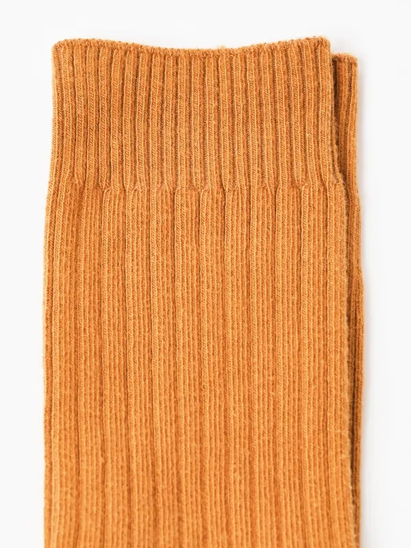 Silva Brown Rib Overankle Socks made by Baserange