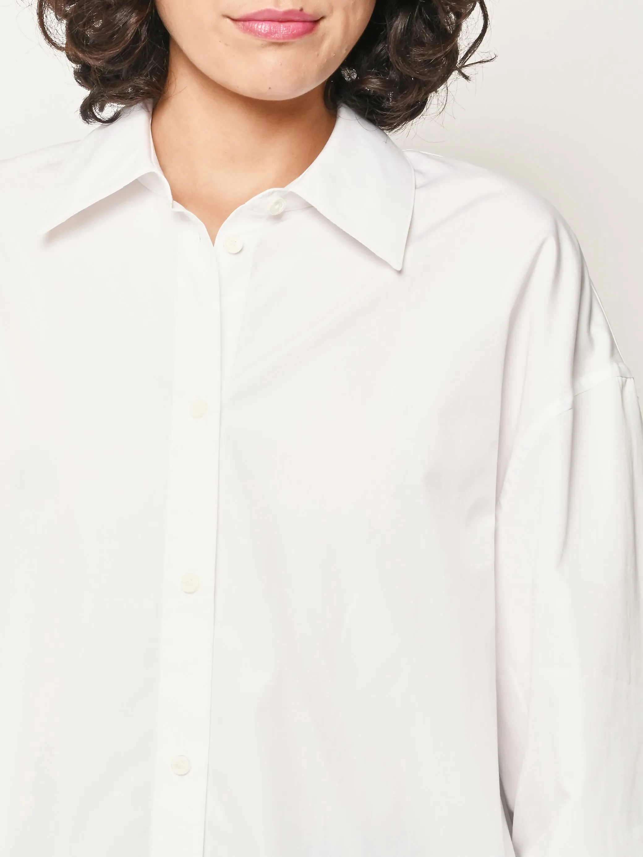 White Boxy Poplin Shirt sold by Frances May Houseline product image thumbnail 3