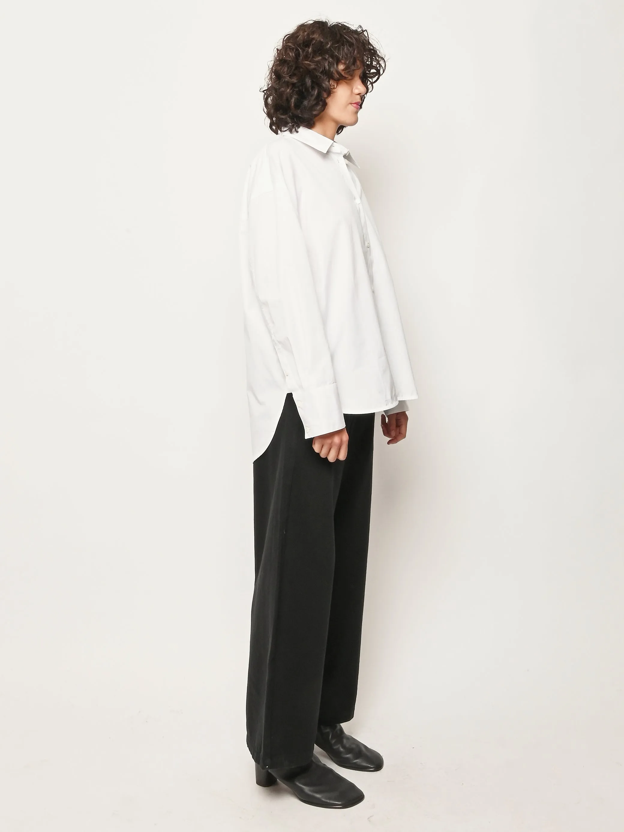 White Boxy Poplin Shirt sold by Frances May Houseline product image thumbnail 5