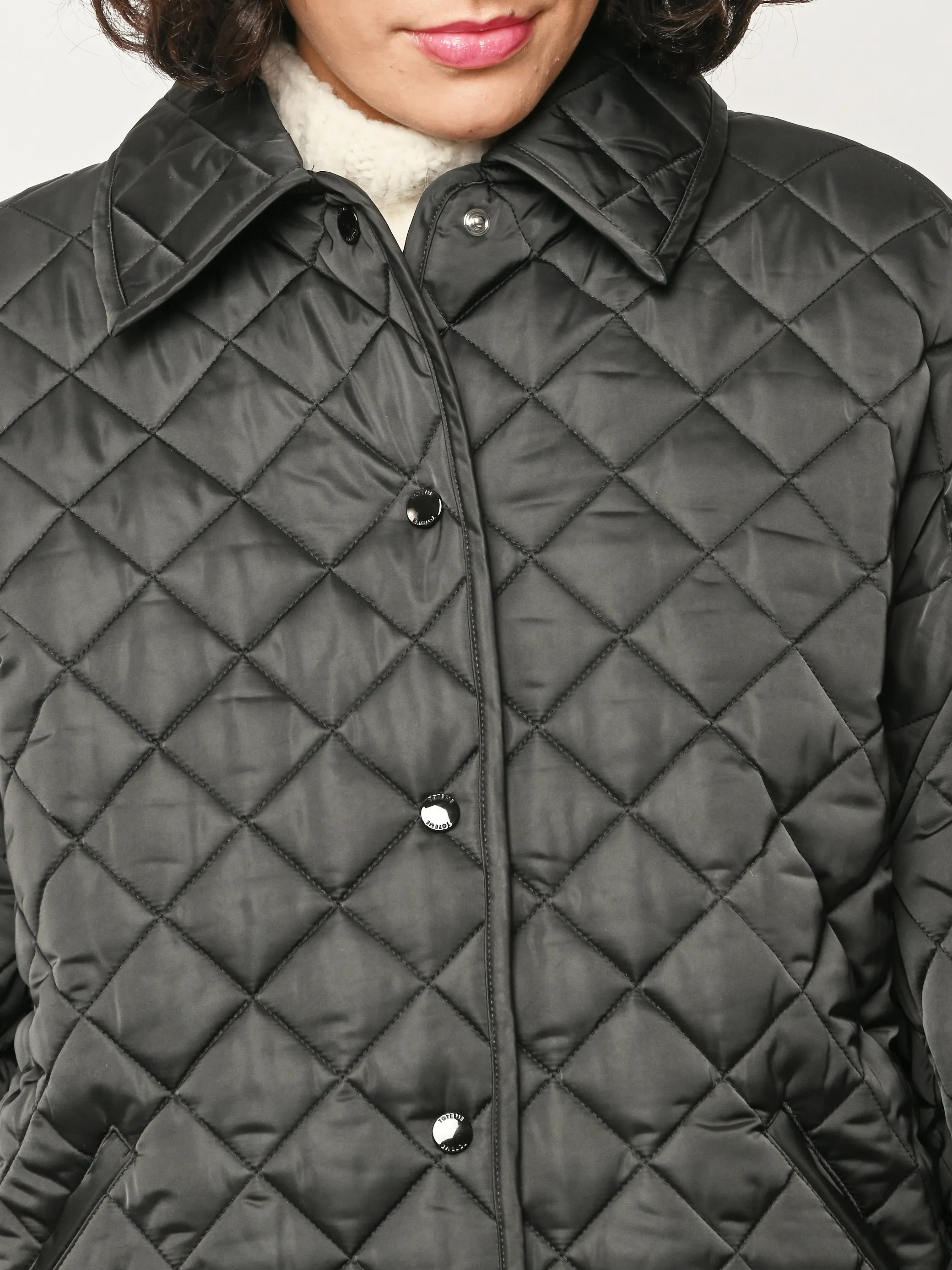 Black Collared Quilted Jacket sold by Frances May Houseline product image thumbnail 3