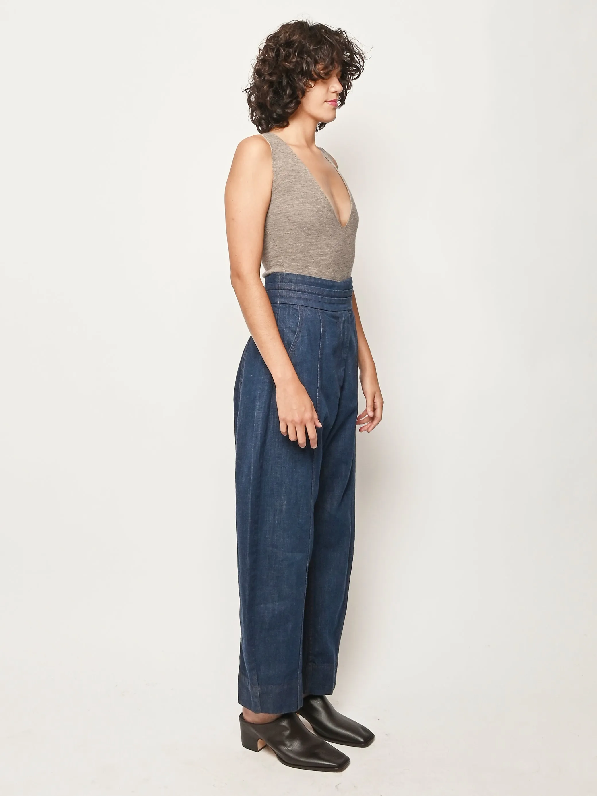 Grey Melange Low V Bodysuit sold by Frances May Houseline product image thumbnail 4