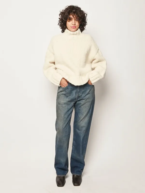 Raw White Handknit Mockneck made by Lauren Manoogian