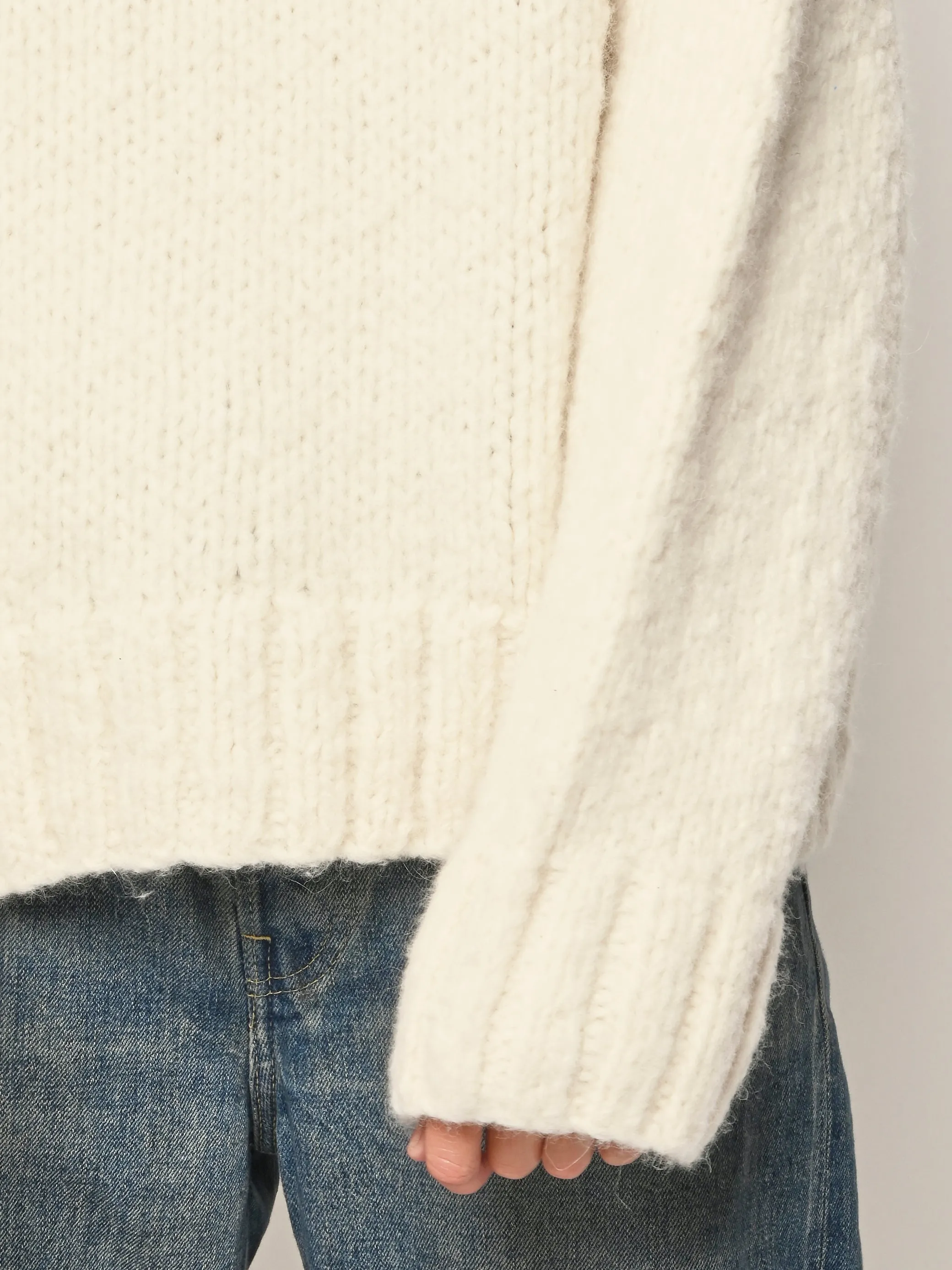 Raw White Handknit Mockneck sold by Frances May Houseline product image thumbnail 4