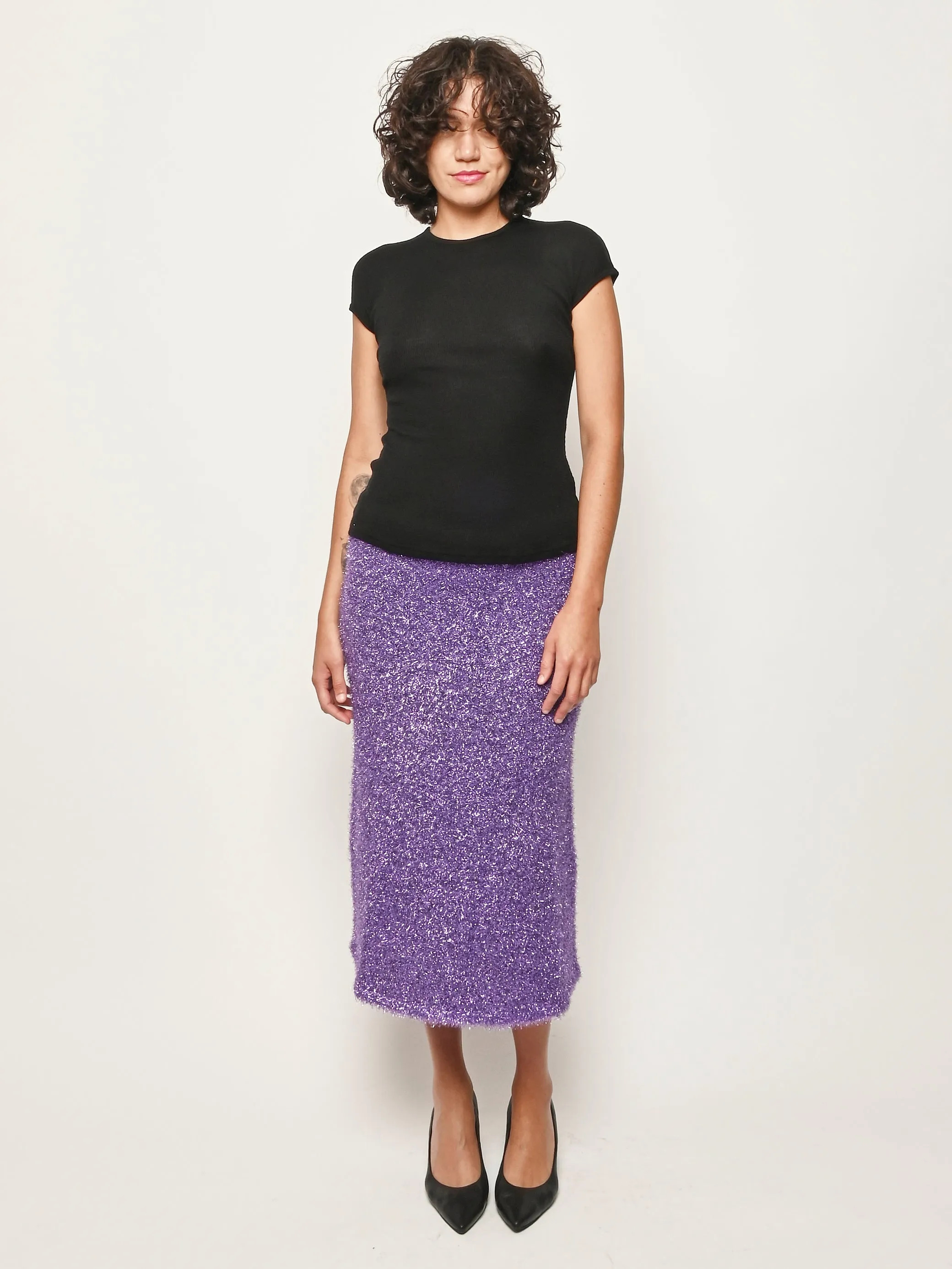 Black Rib Drop Shoulder Tank sold by Frances May Houseline