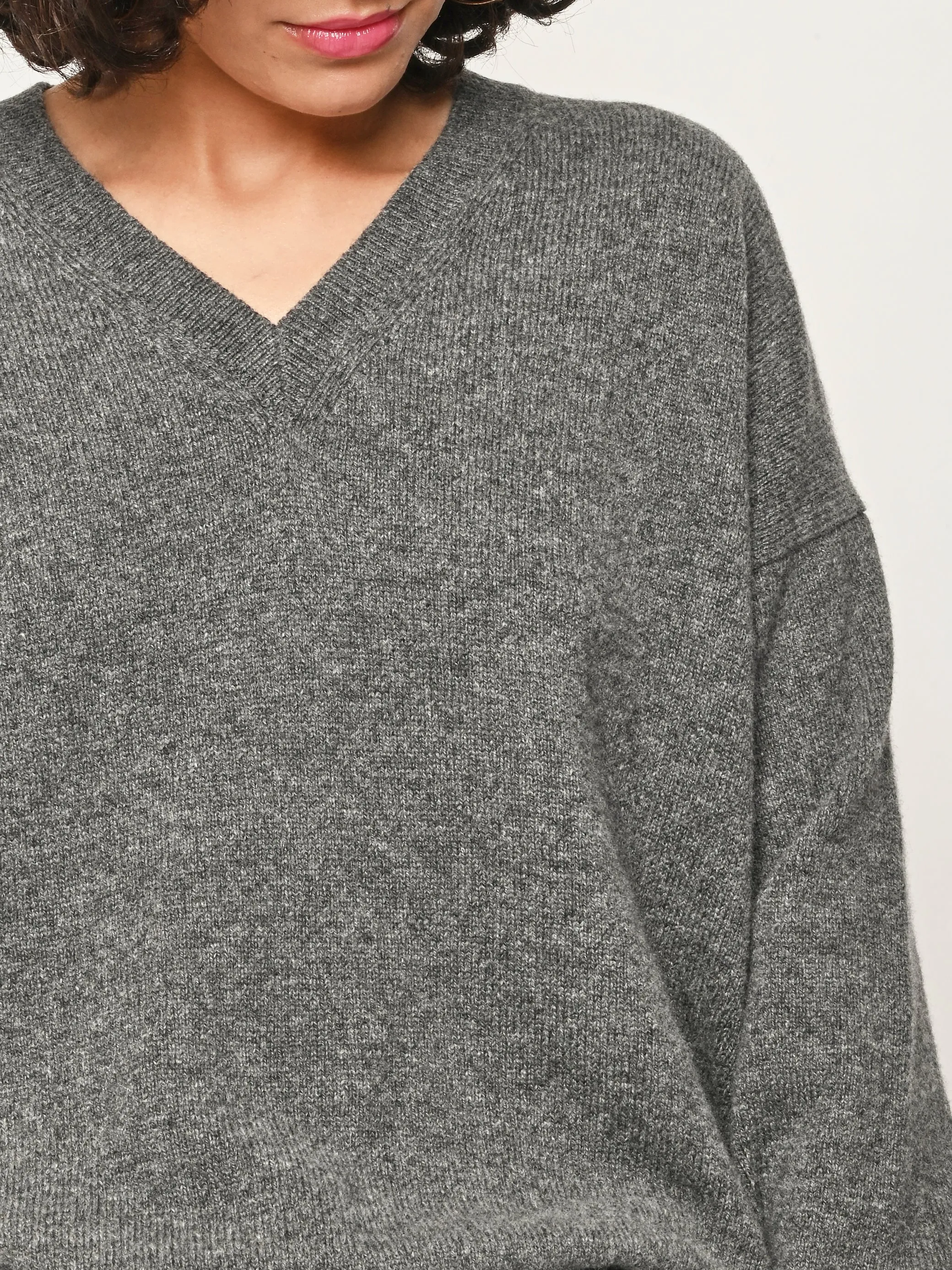 Derby Grey Innes Slouch V-Neck sold by Frances May Houseline product image thumbnail 3