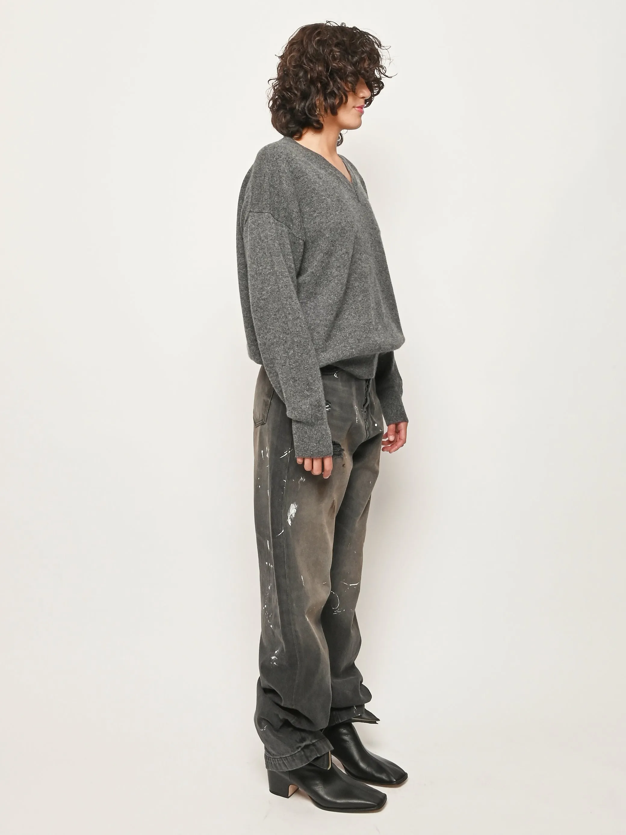 Derby Grey Innes Slouch V-Neck sold by Frances May Houseline product image thumbnail 5