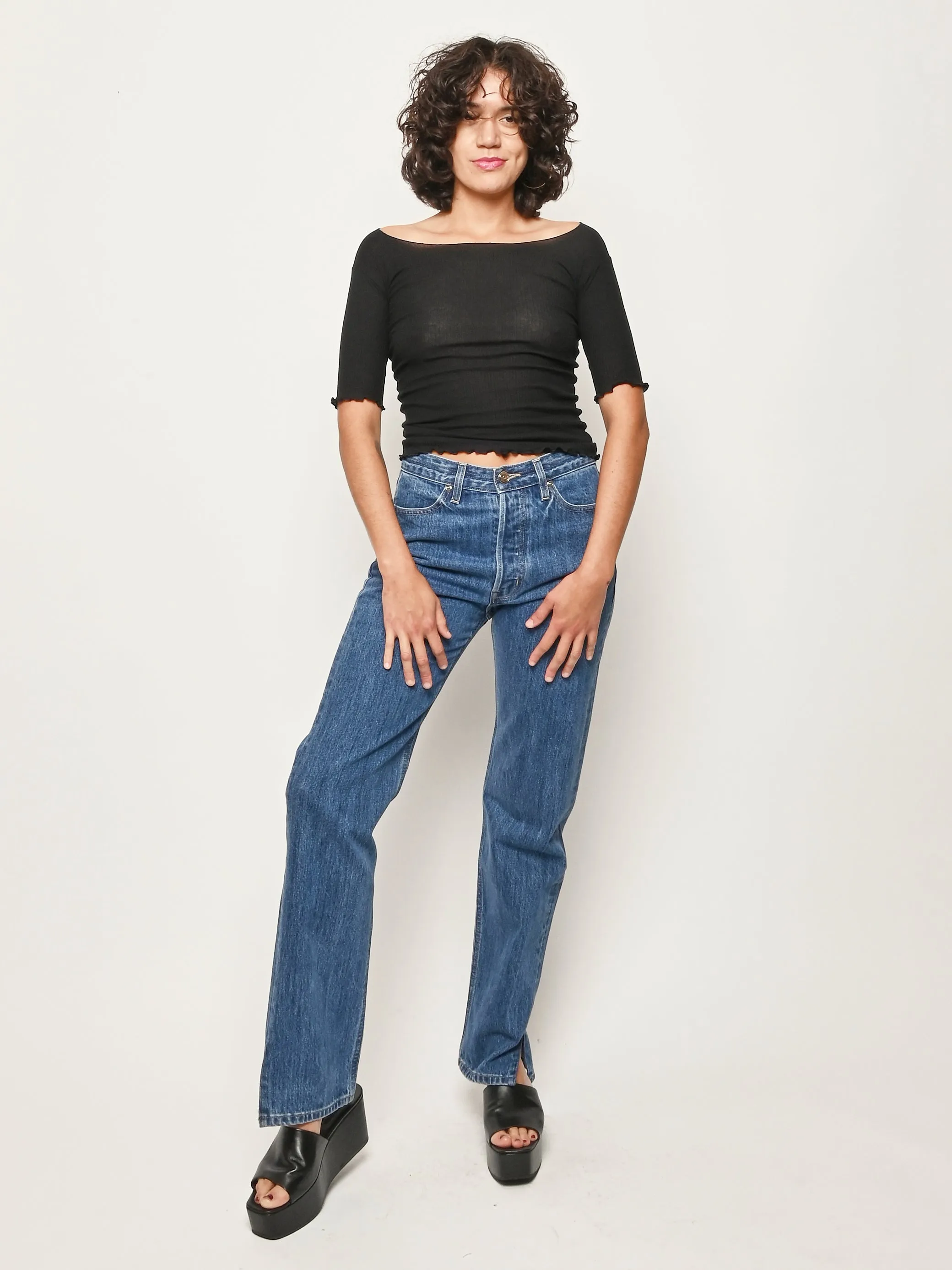 Black Pama 3/4 Top sold by Frances May Houseline