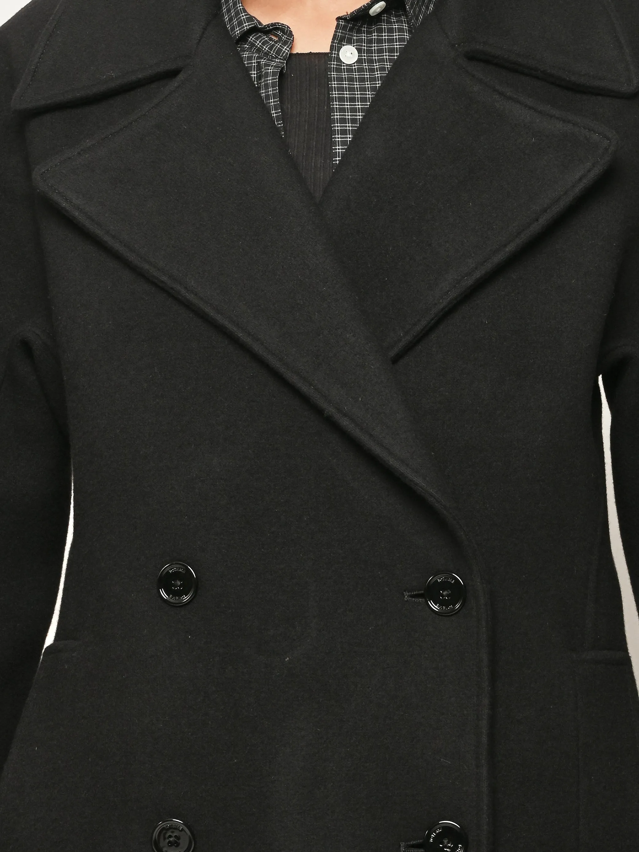 Black Rounded Peacoat sold by Frances May Houseline product image thumbnail 3