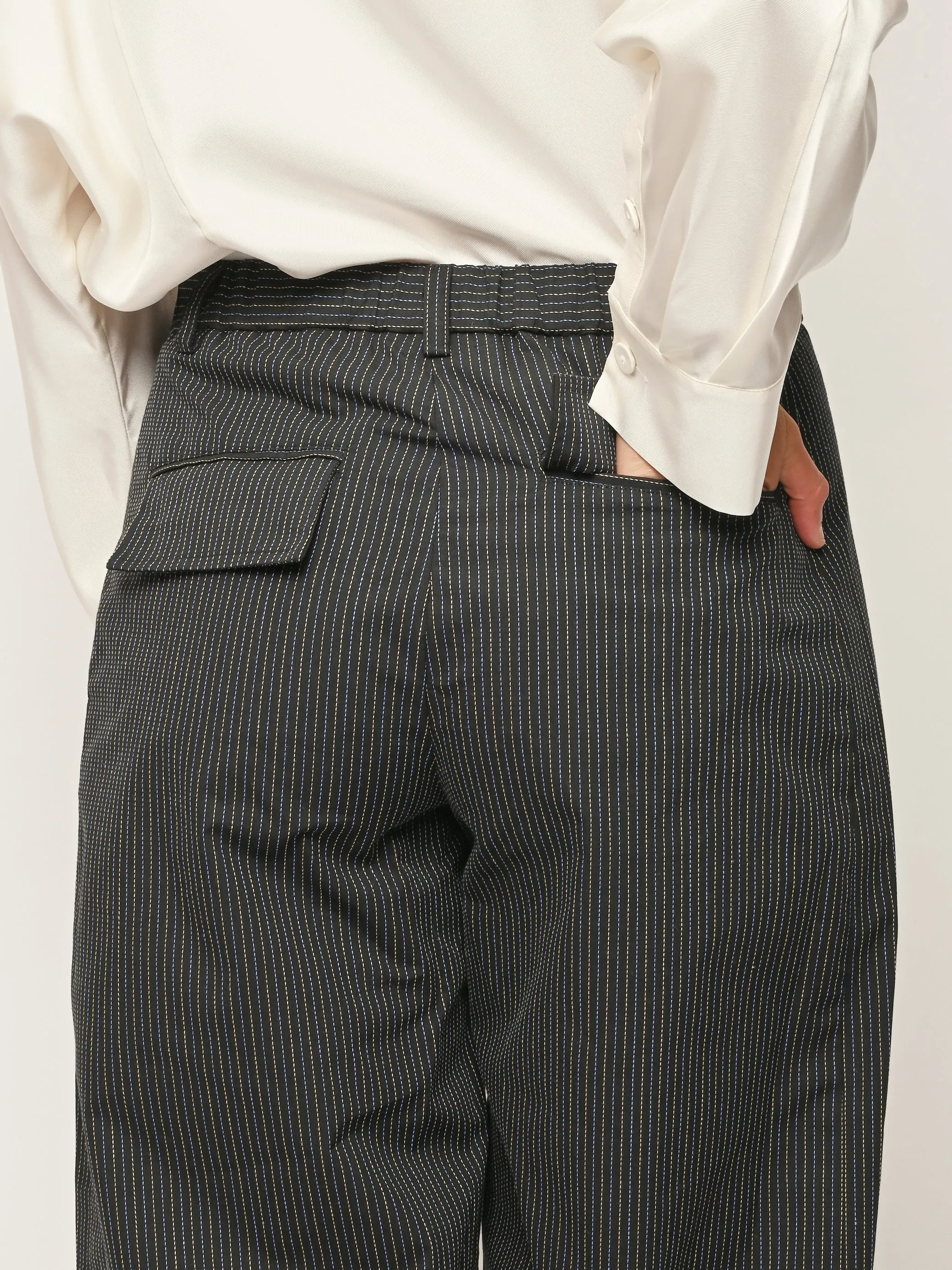 Black Multi Pinstripe Justin Pant sold by Frances May Houseline product image thumbnail 4