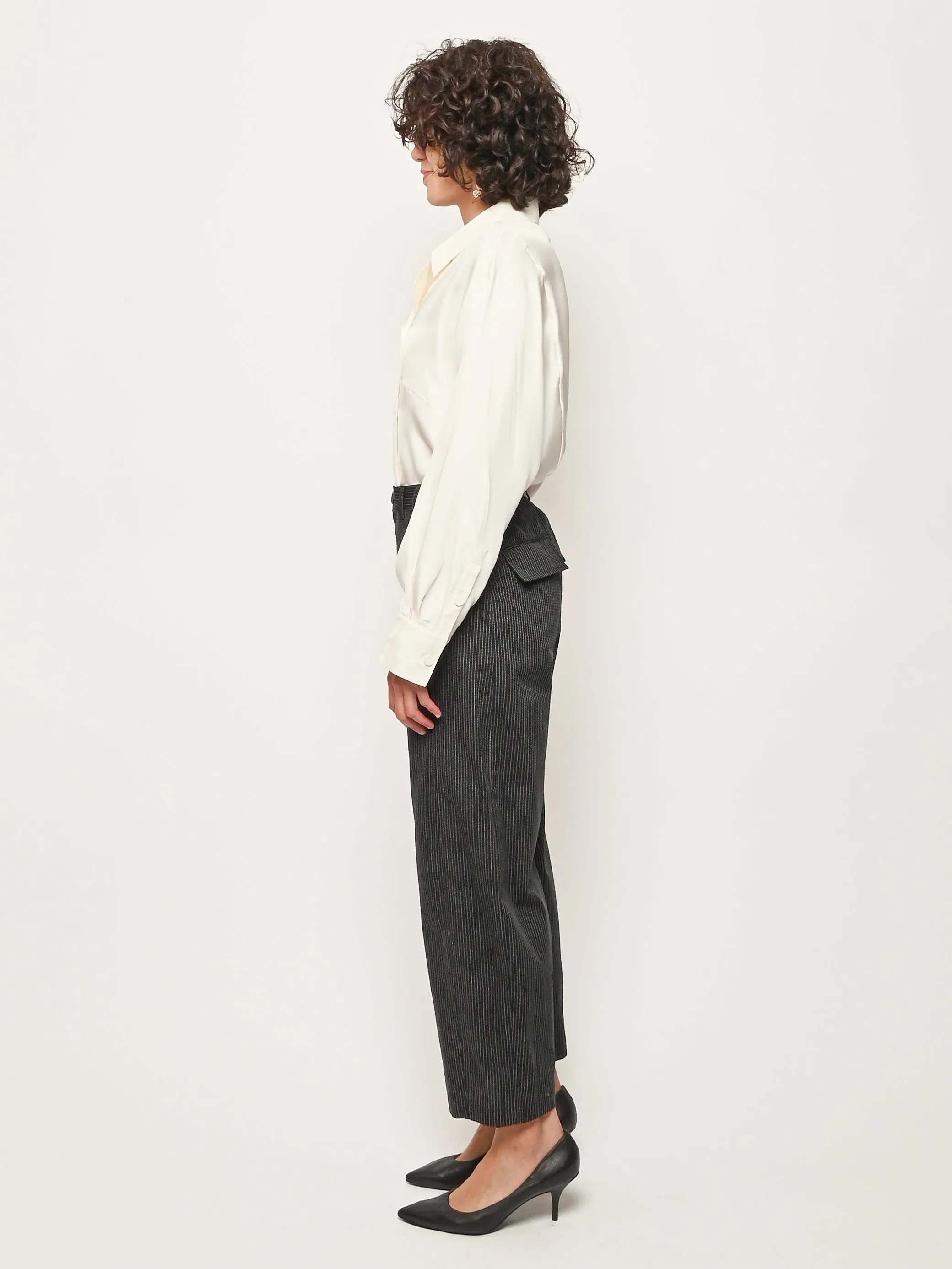 Black Multi Pinstripe Justin Pant sold by Frances May Houseline product image thumbnail 5