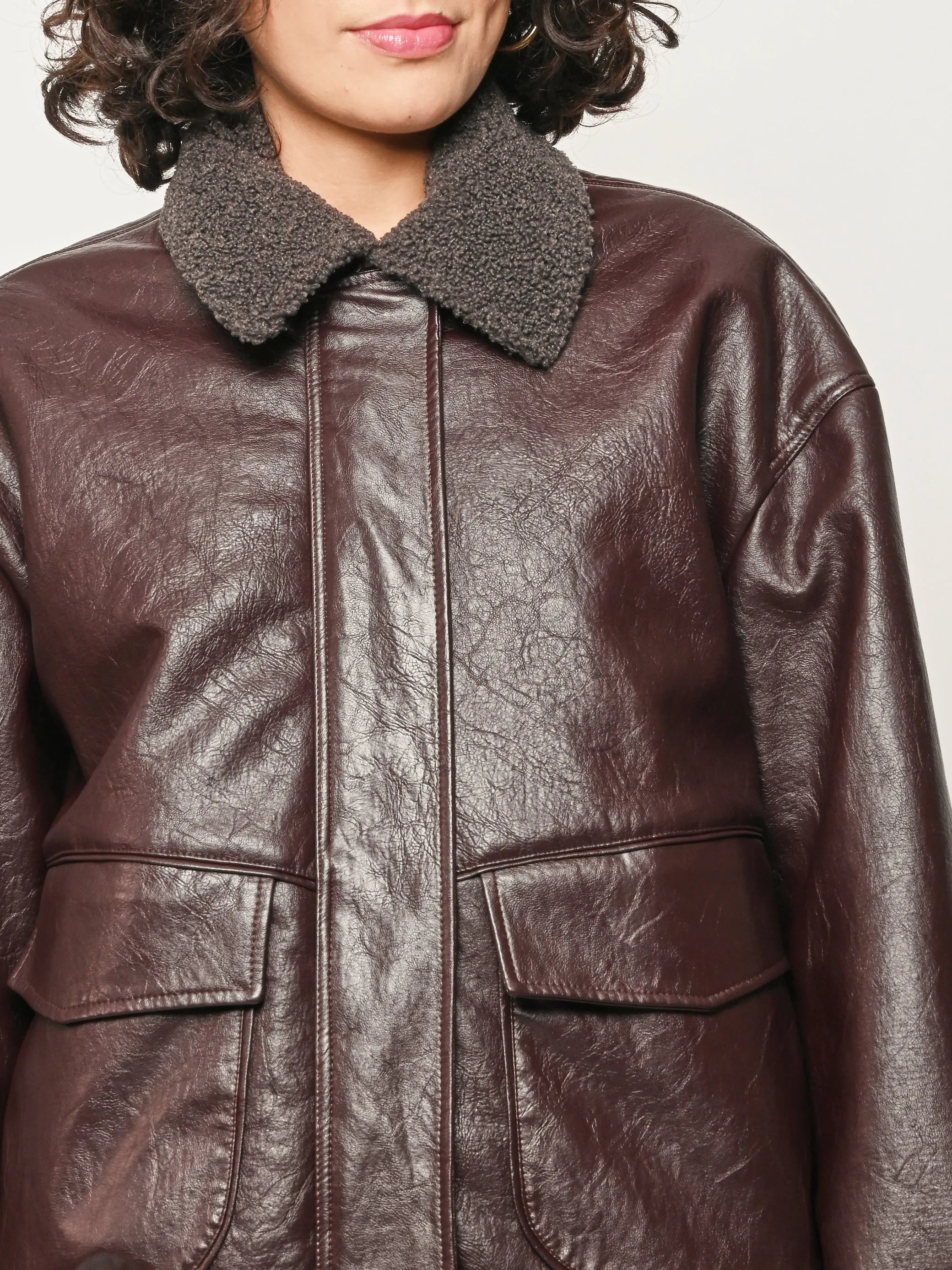 Bordeaux Sherpa Connor Jacket sold by Frances May Houseline product image thumbnail 3