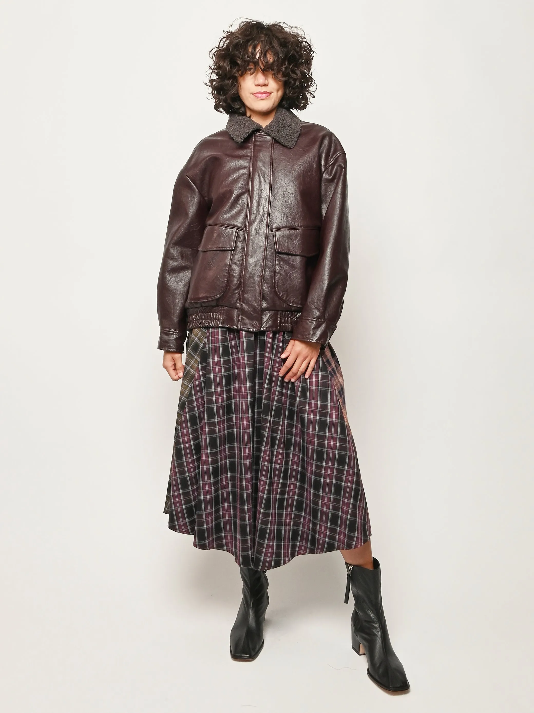 Bordeaux Sherpa Connor Jacket sold by Frances May Houseline