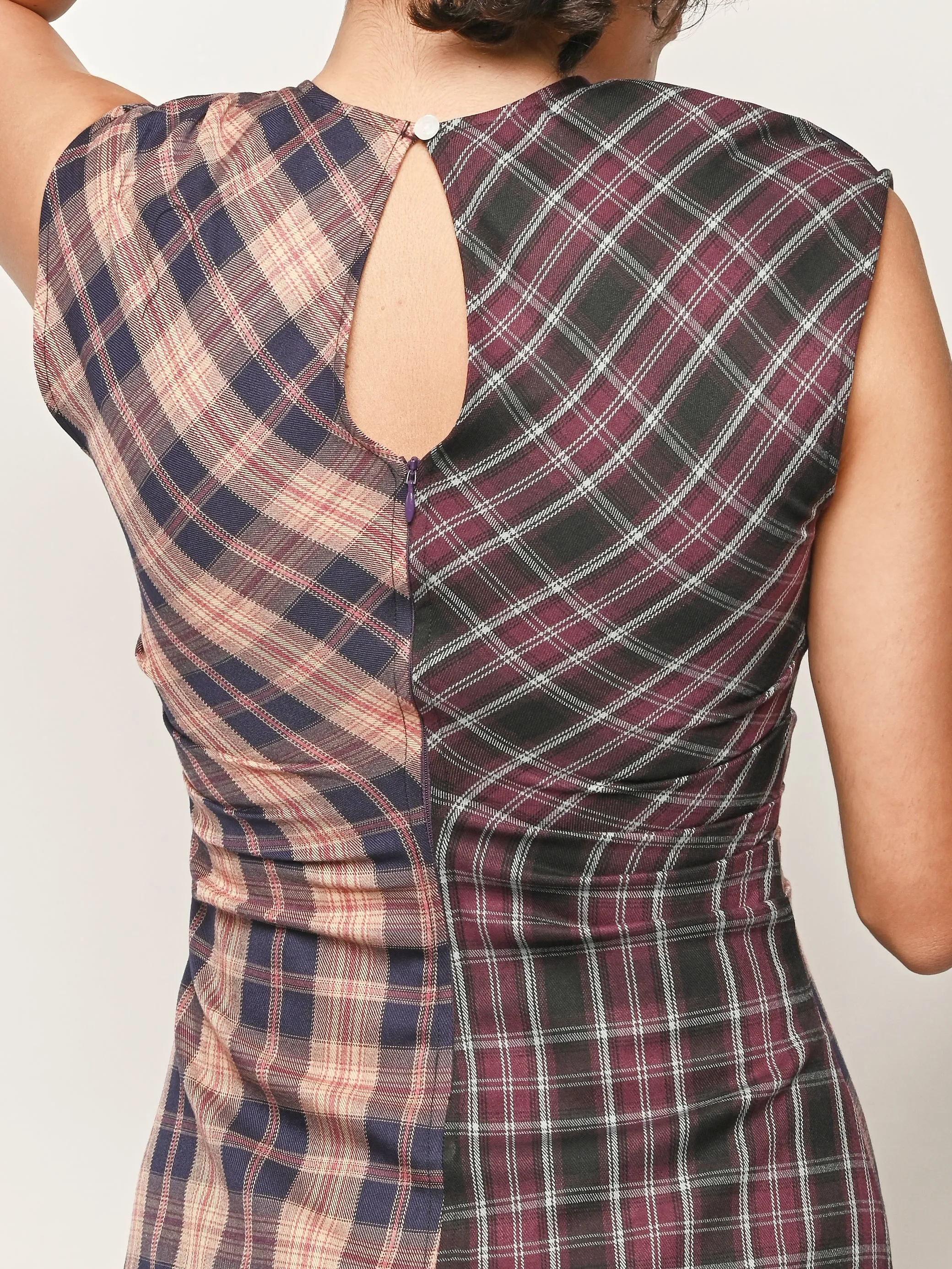 Plum/Pink Plaid Rochelle Dress sold by Frances May Houseline product image thumbnail 4