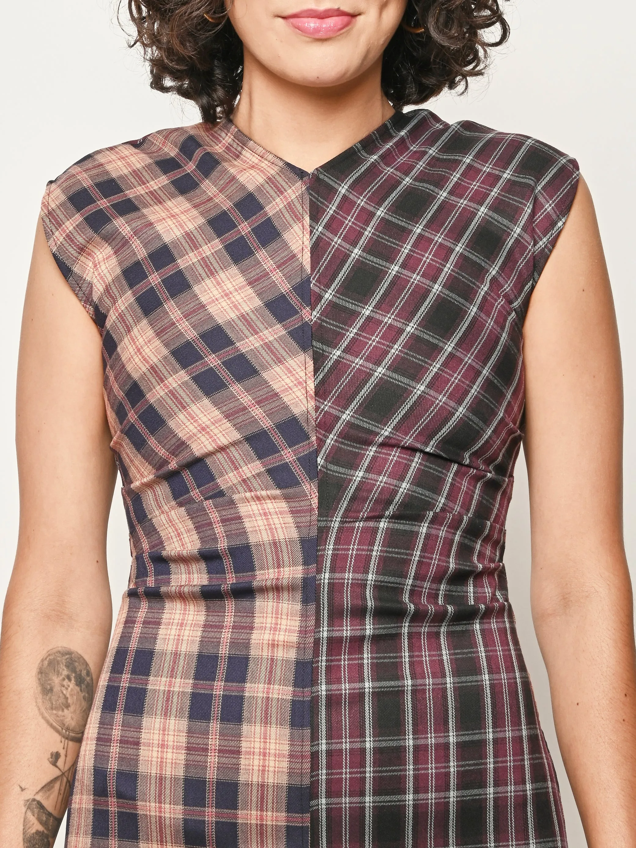 Plum/Pink Plaid Rochelle Dress sold by Frances May Houseline product image thumbnail 3