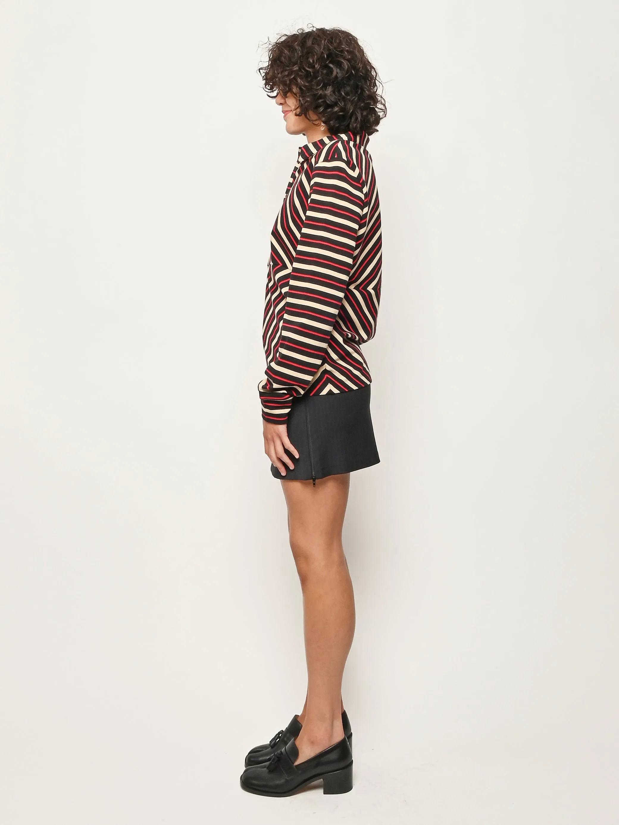 Red/Black Stripe Bull's-Eye Polo sold by Frances May Houseline product image thumbnail 5