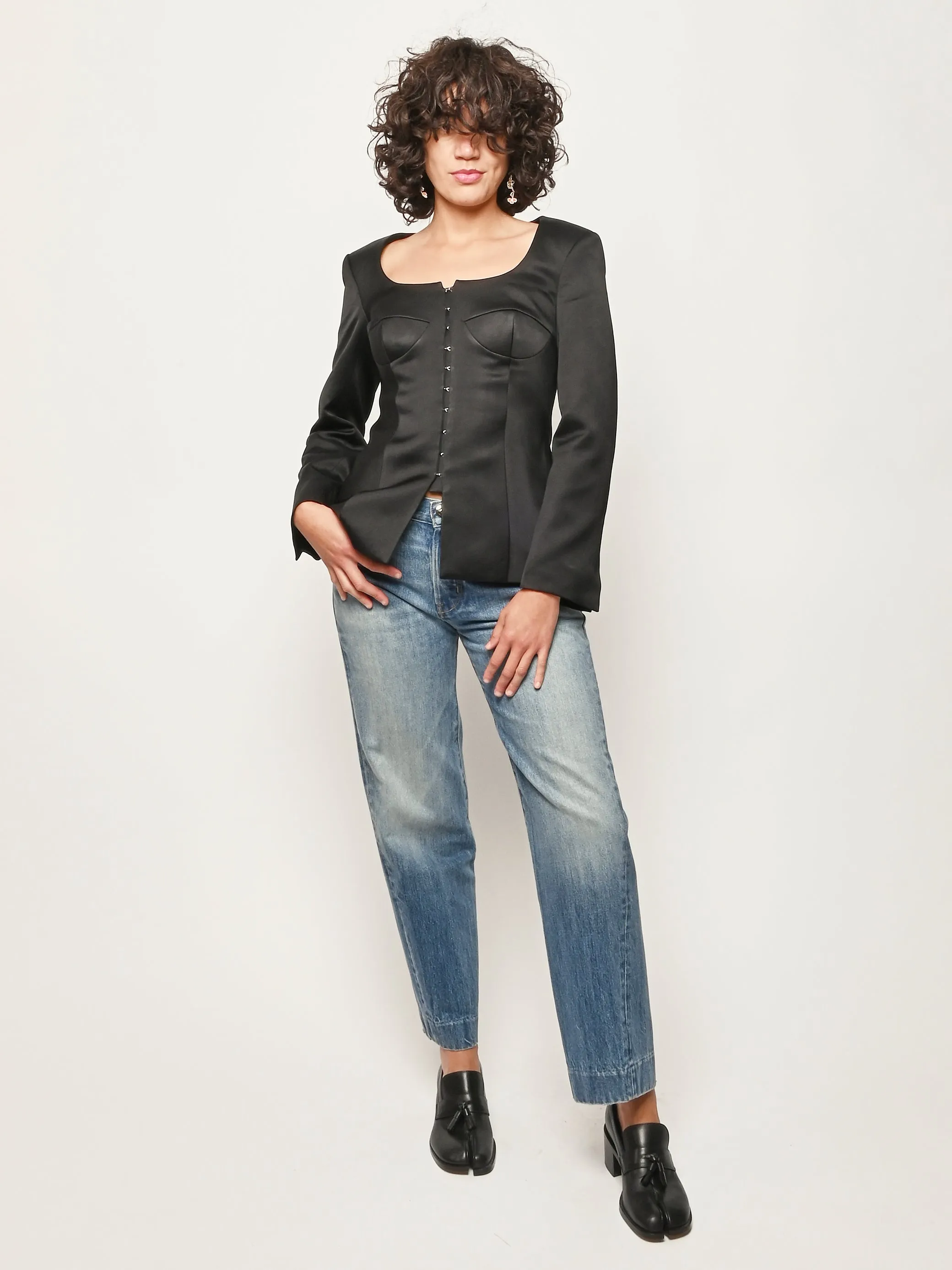 Black Bustier Corset Blazer sold by Frances May Houseline