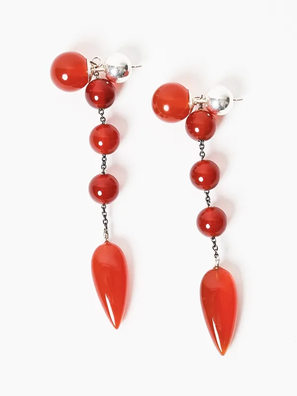 Carnelian Small Phoenician Earrings made by Frances May Houseline