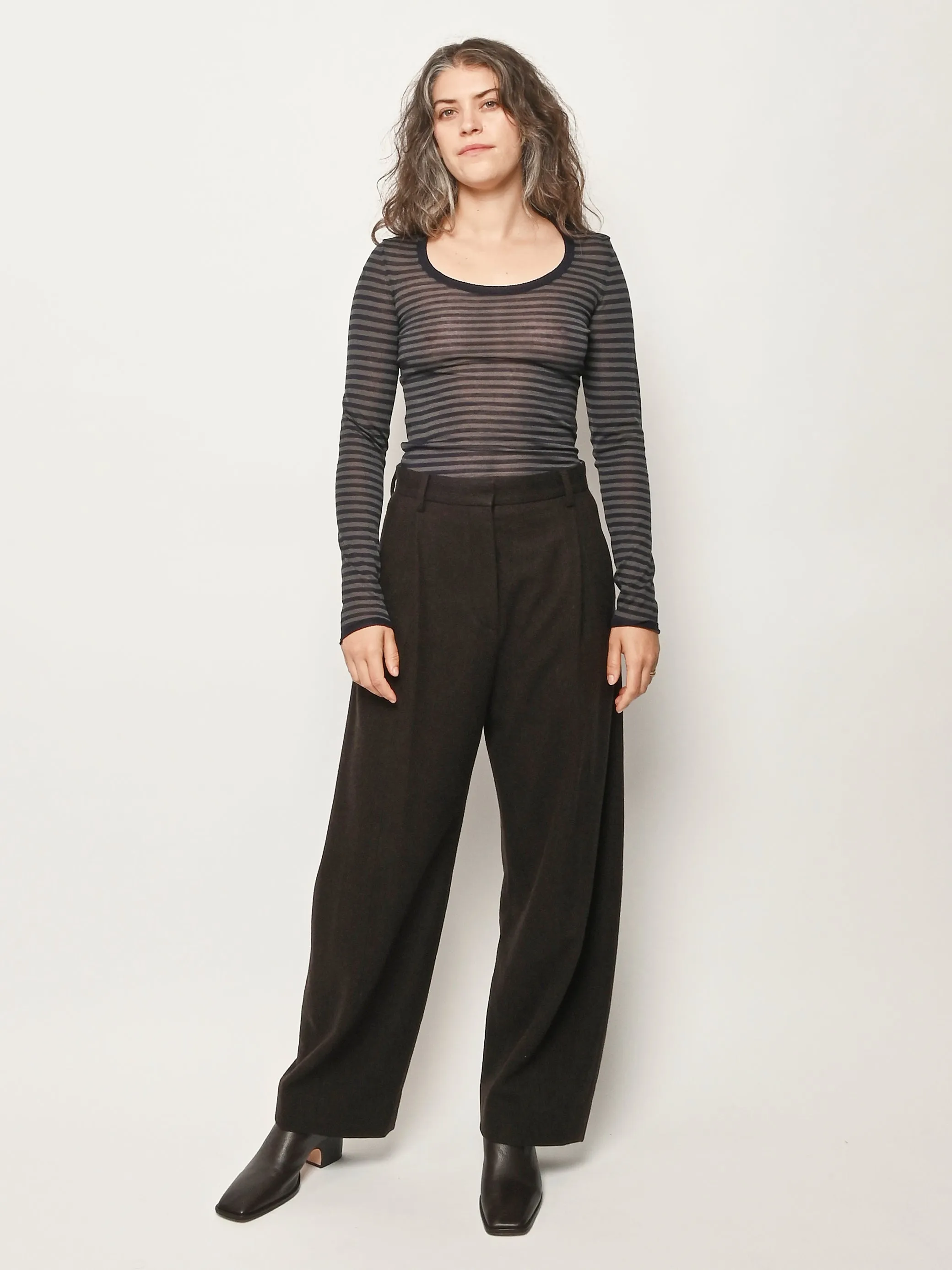 Dark Brown Cacao Trousers sold by Frances May Houseline