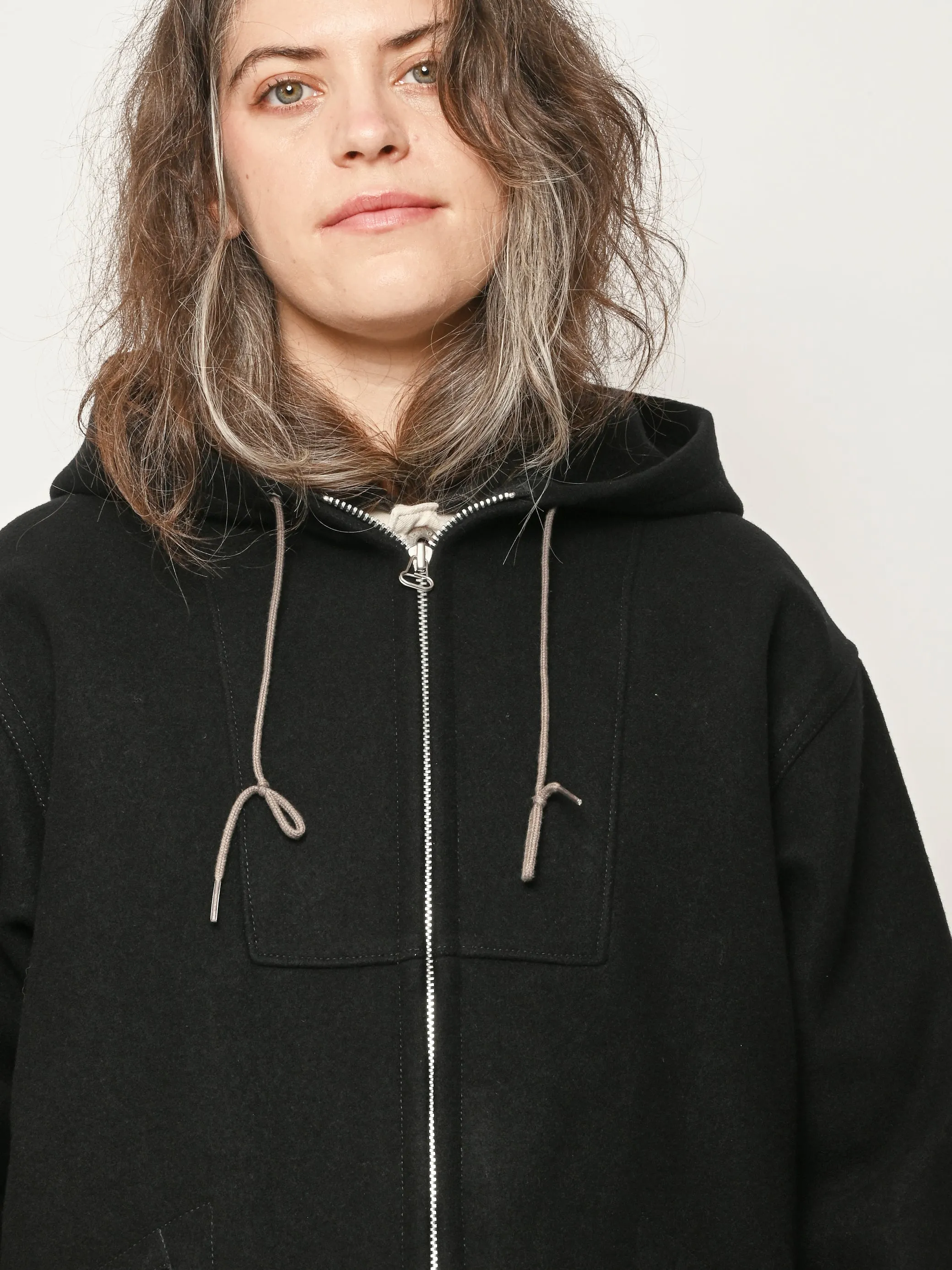 Black Wool Cadet Parka sold by Frances May Houseline product image thumbnail 3