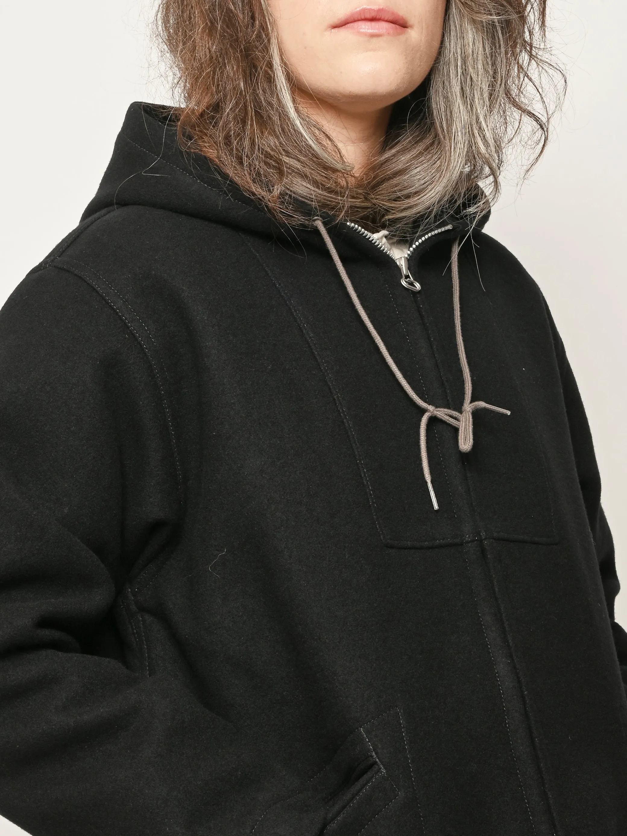 Black Wool Cadet Parka sold by Frances May Houseline product image thumbnail 4