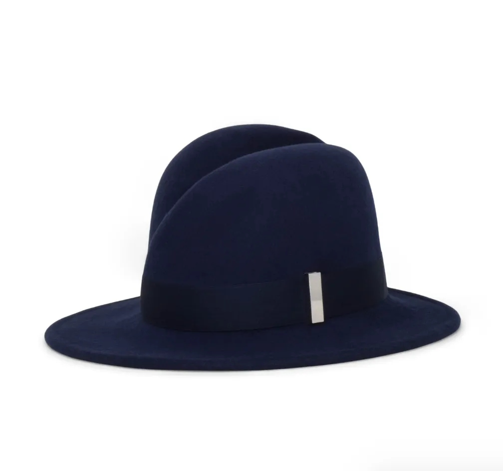 Nell Fedora | Navy Cashmere sold by Gigi Burris product image thumbnail 2