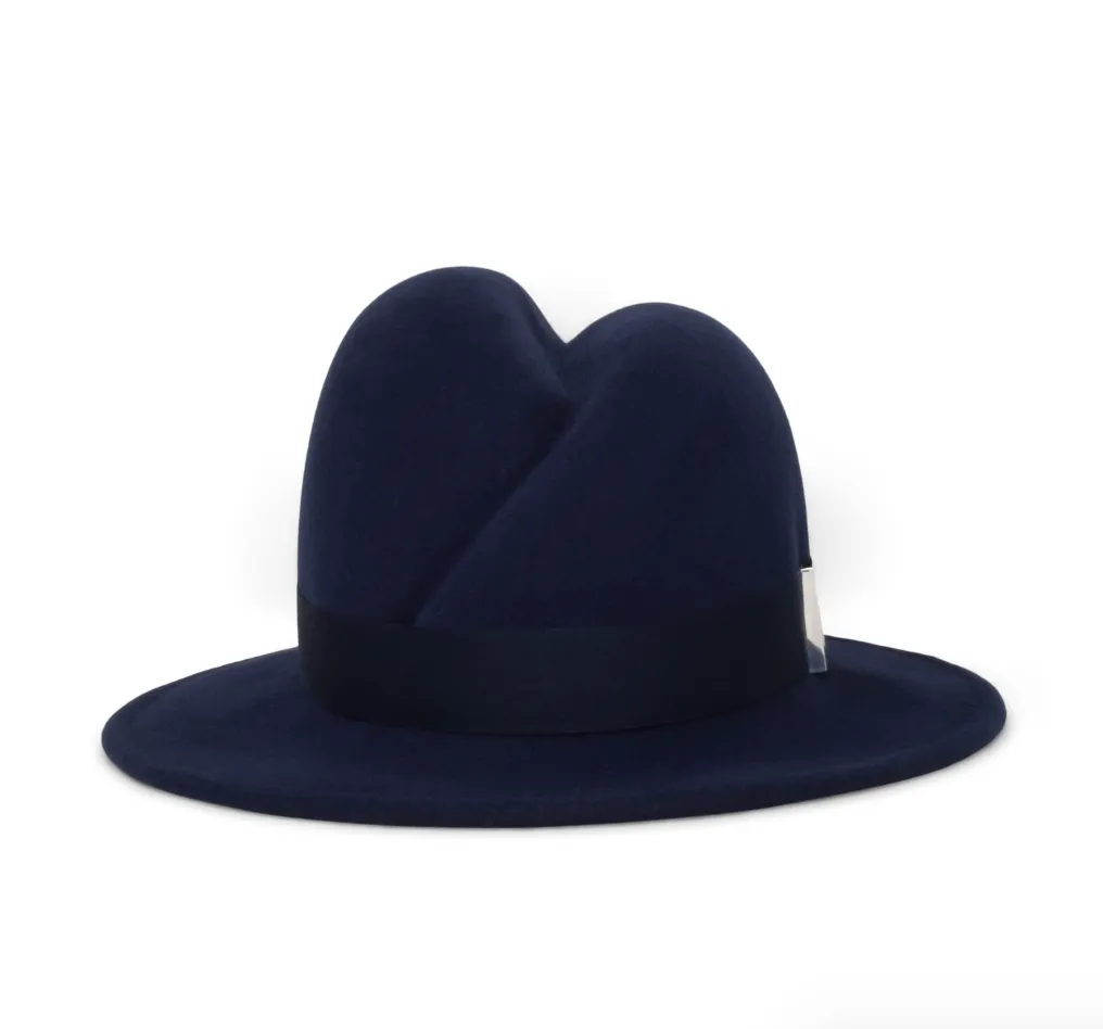Nell Fedora | Navy Cashmere sold by Gigi Burris