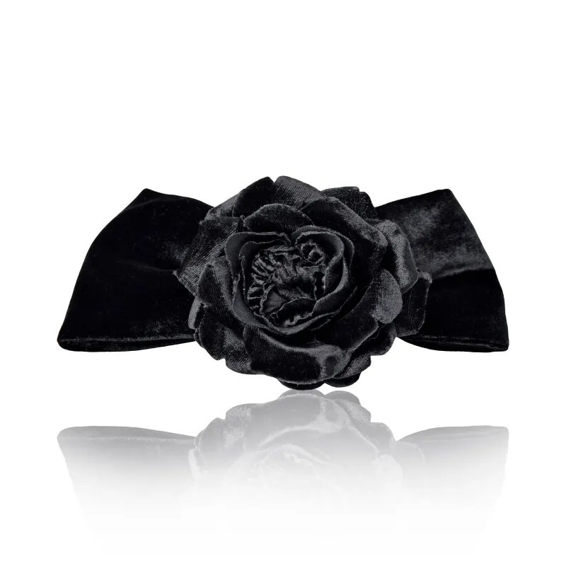 Rosalyn Velvet Bow | Black sold by Gigi Burris