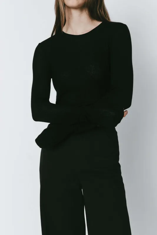 Marcelet Ribbed Sheer Top sold by Rue Sophie