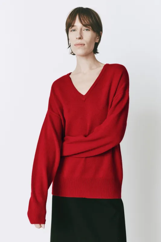 Coquelicot V Neck Sweater sold by Rue Sophie
