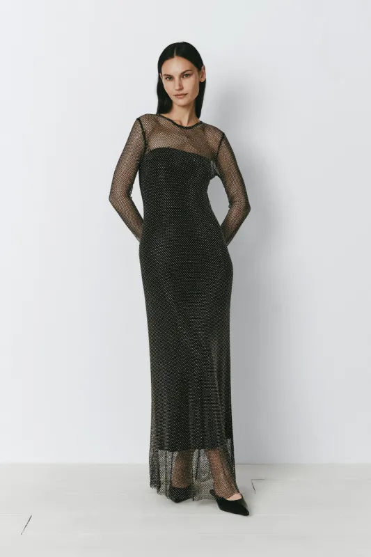 Pierres Rhinestone Mesh Dress sold by Rue Sophie