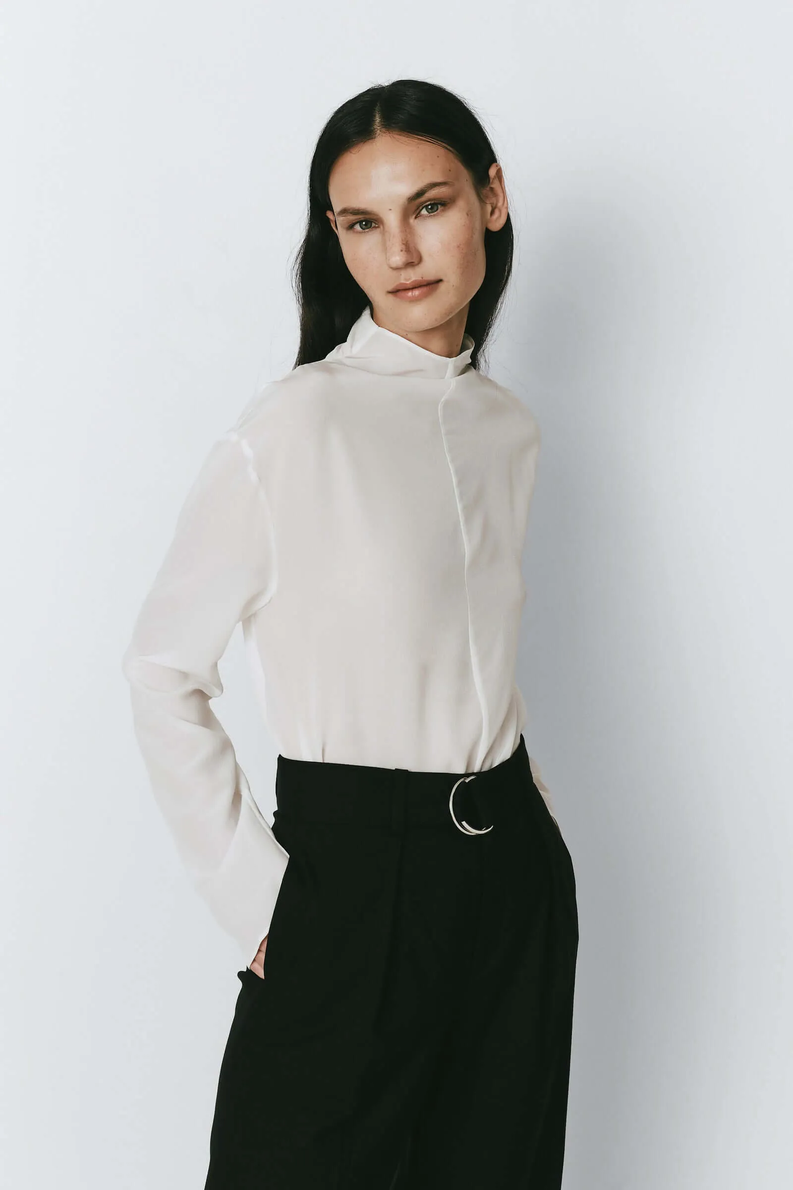 Allard Mock Neck Silk Top sold by Rue Sophie product image thumbnail 2