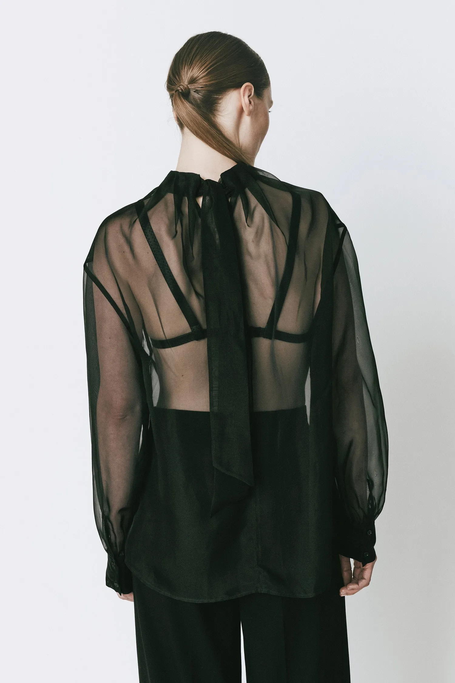 Monnaie Tie Neck Organza Top sold by Rue Sophie product image thumbnail 3