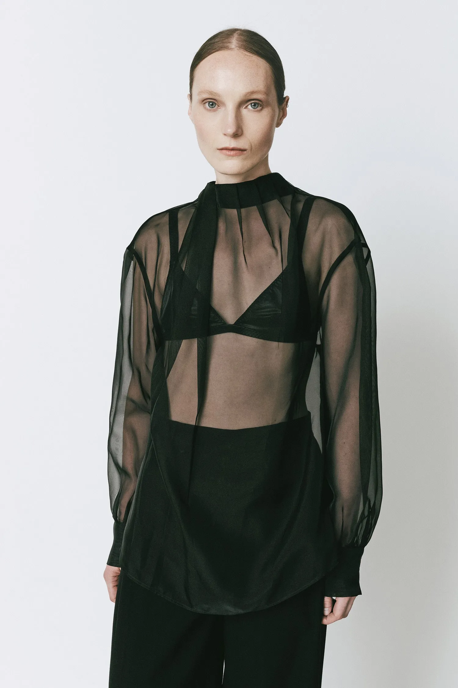 Monnaie Tie Neck Organza Top sold by Rue Sophie product image thumbnail 2
