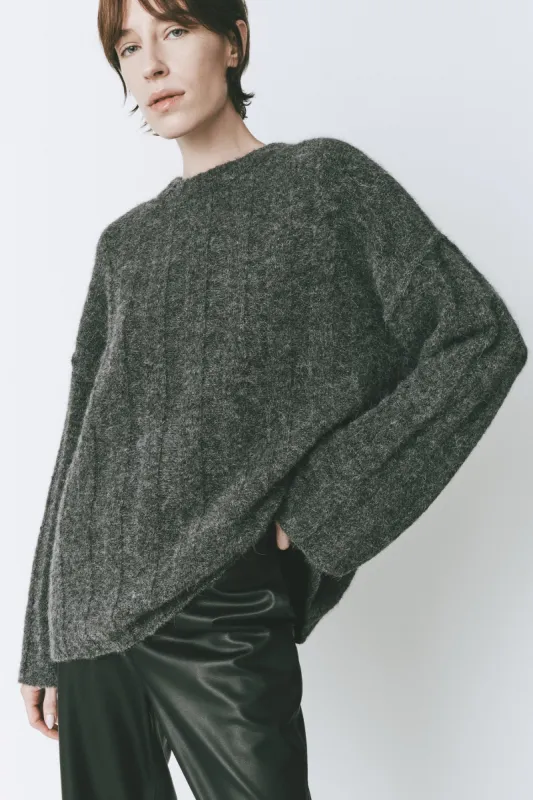 Vendome Wide Rib Boxy Sweater sold by Rue Sophie