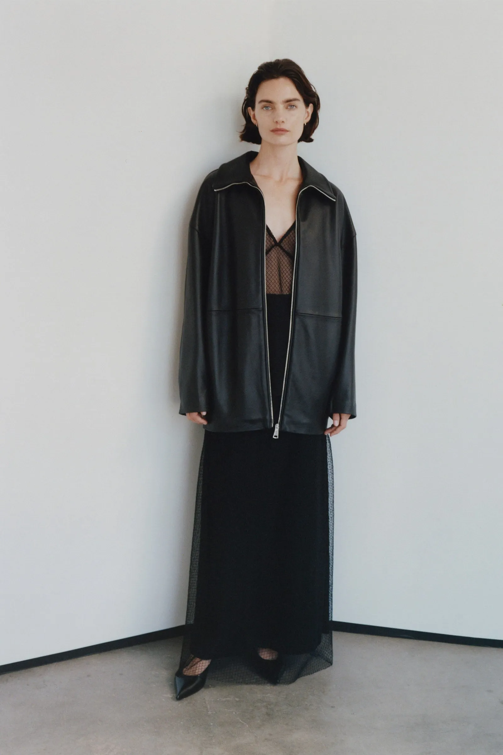 Jacques Zip Front Leather Jacket sold by Rue Sophie