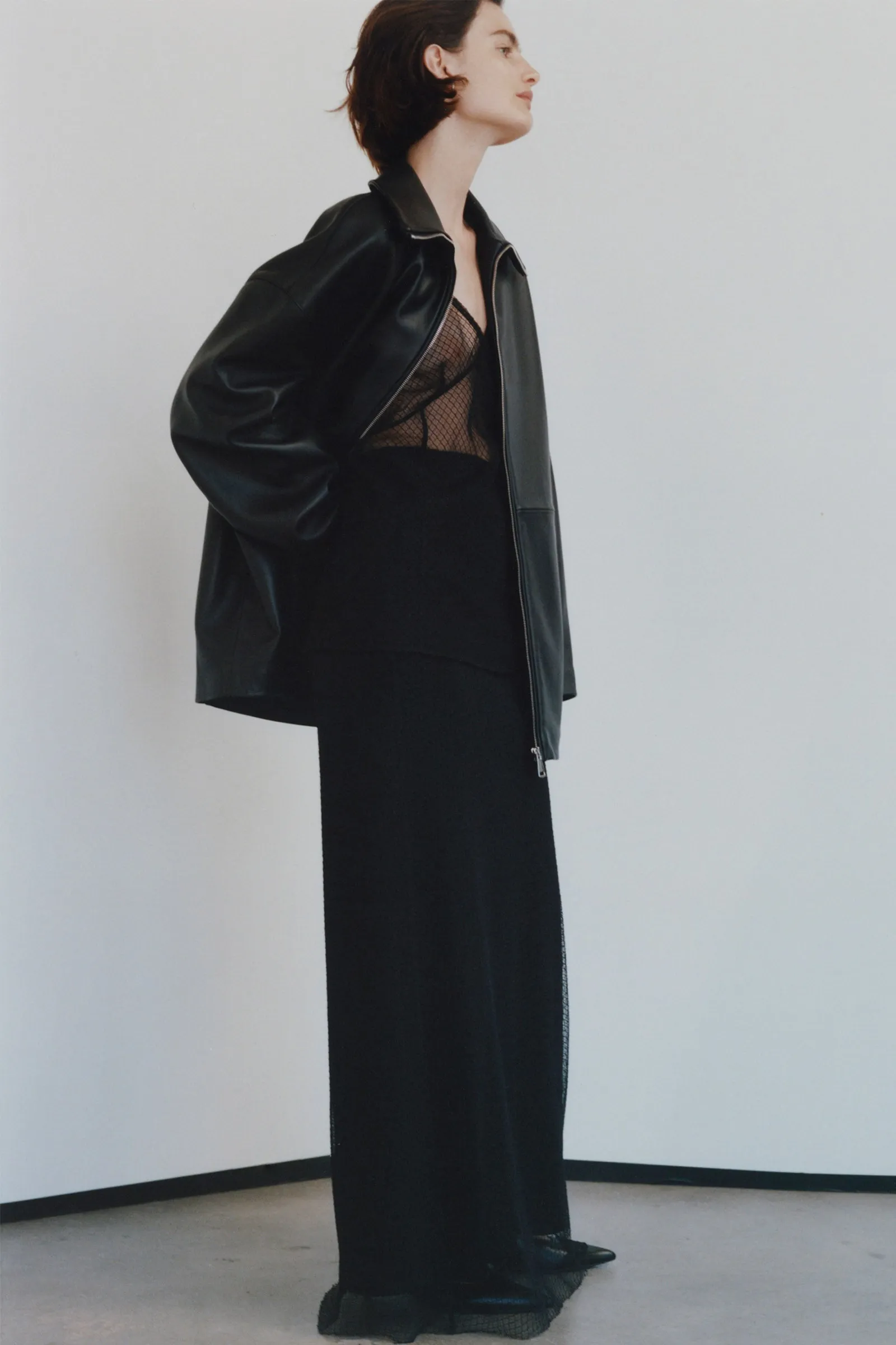 Jacques Zip Front Leather Jacket sold by Rue Sophie product image thumbnail 2