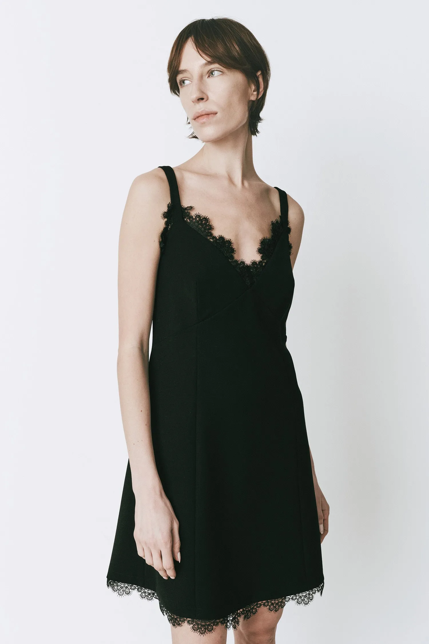 Rêve Lace Trimmed Mini Dress sold by Rue Sophie